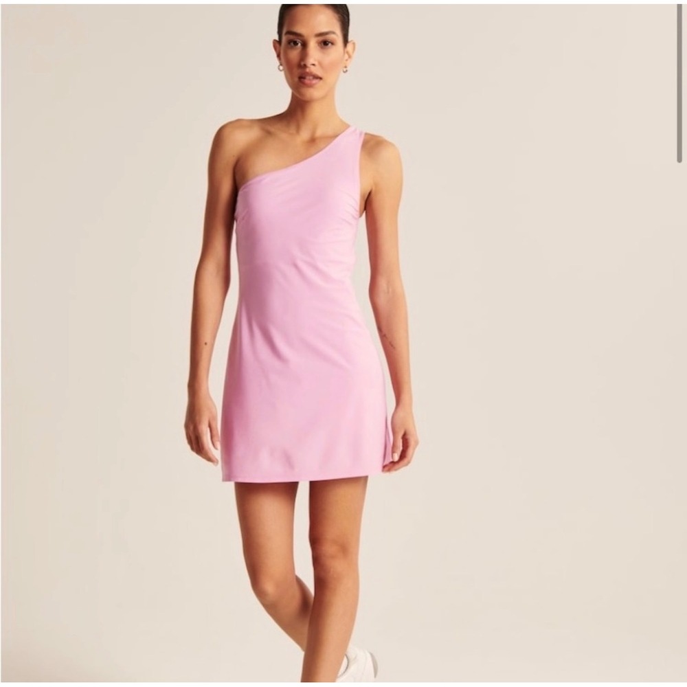NWT Abercrombie & Fitch YPB Pink One Shoulder Traveler Mini Dress Small